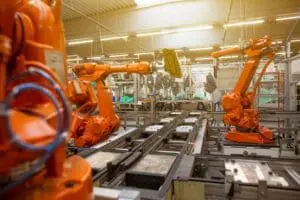 Machines aan het werk in een warehouse
