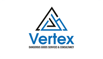 Het logo van het logistieke bedrijf Vertex