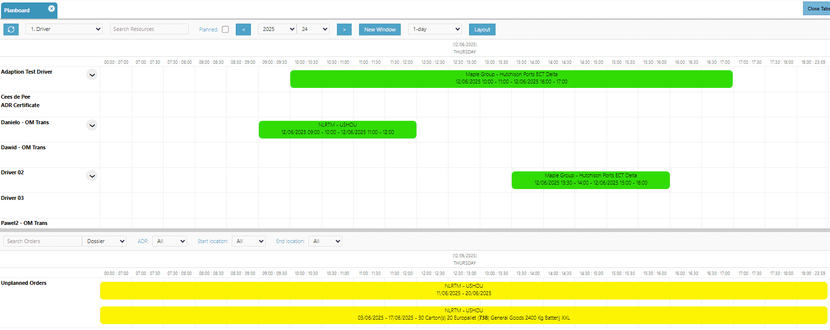 Geavanceerde transportplanning met Adaption's Planboard binnen het Transport Management Systeem (TMS)