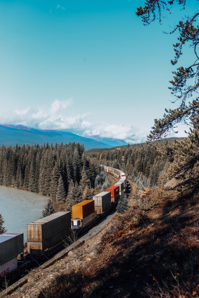 Trein die containers vervoerd