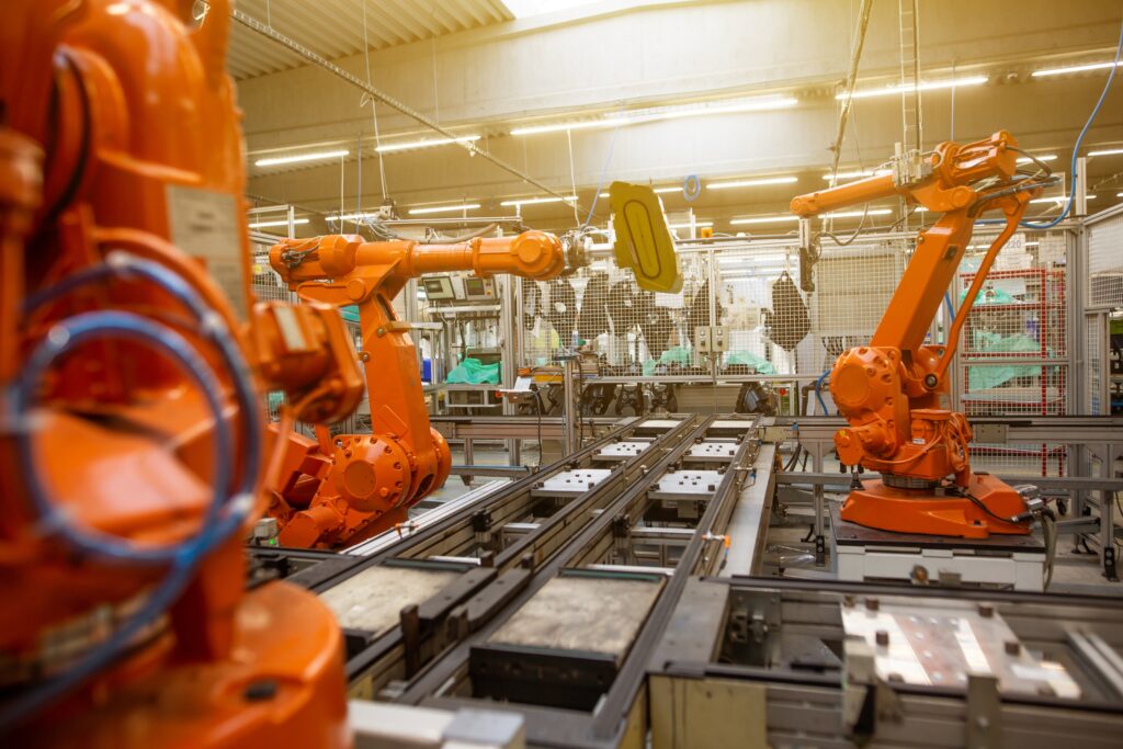 Machines aan het werk in een warehouse