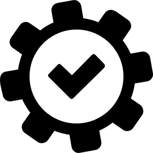 Icon of a wheel with a checkmark